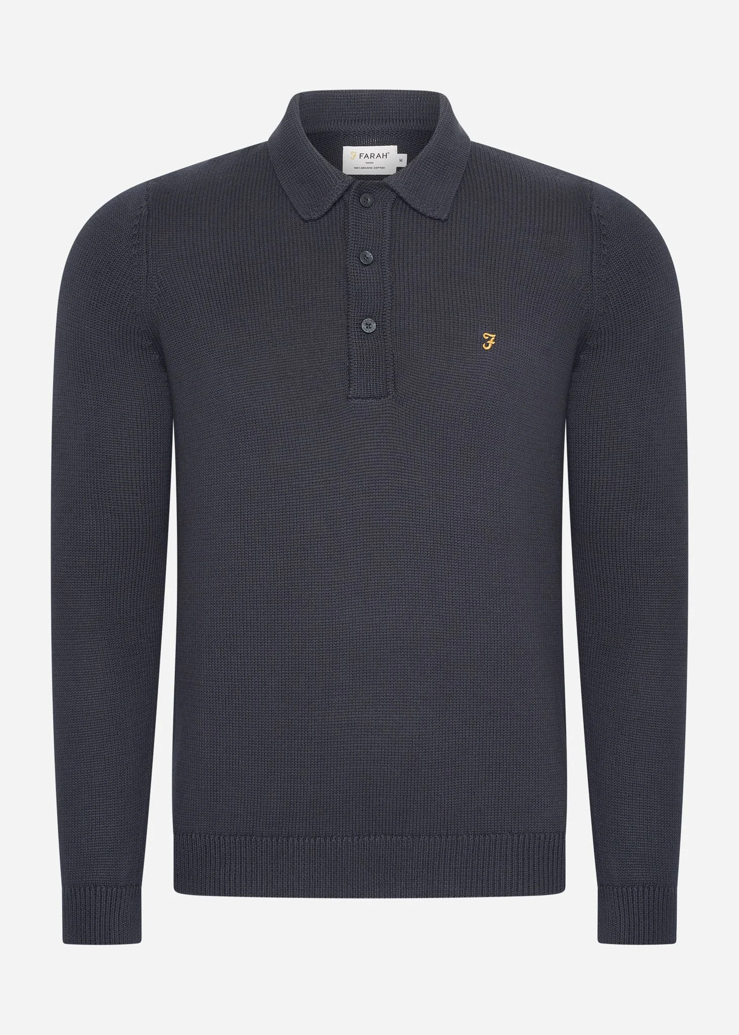 Sweater hamlet knit ls polo - true navy