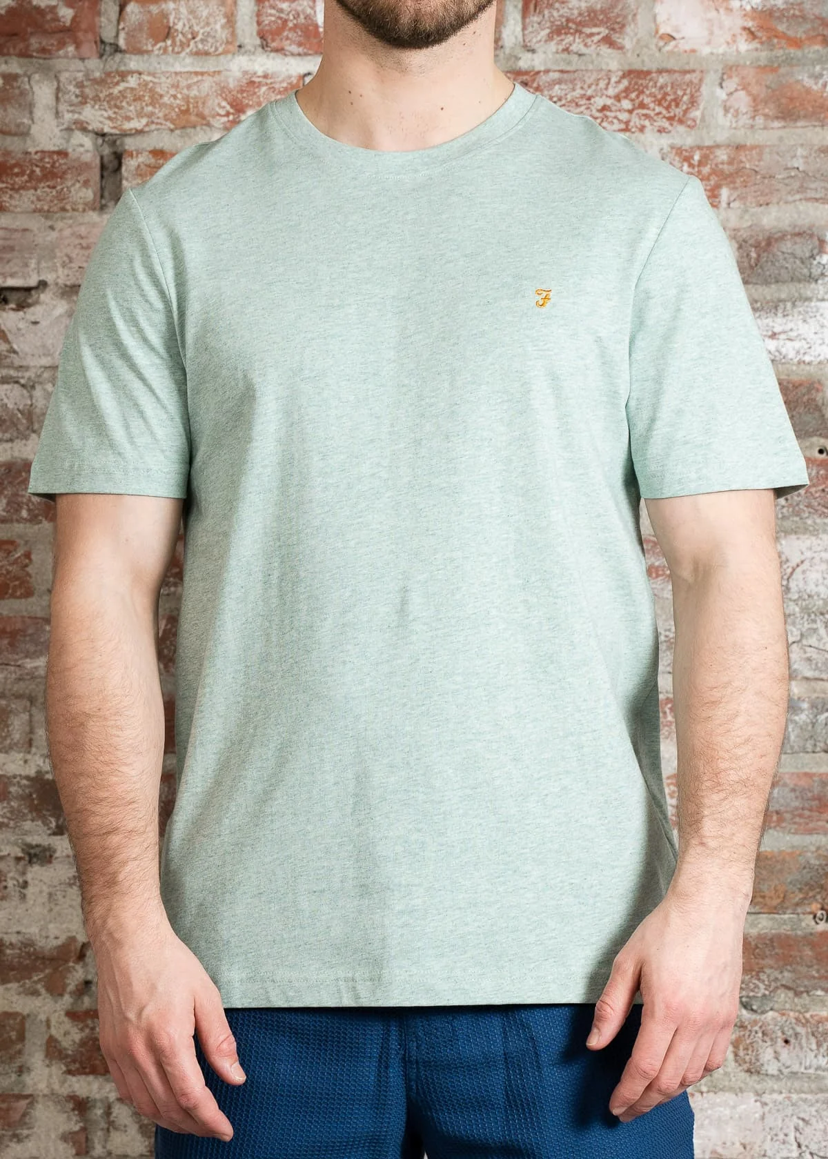 Danny reg ss tee - grove green marl