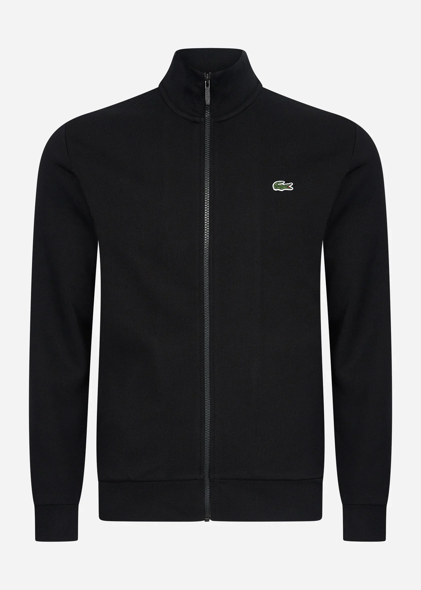 Brushed fleece zip through sweater - black