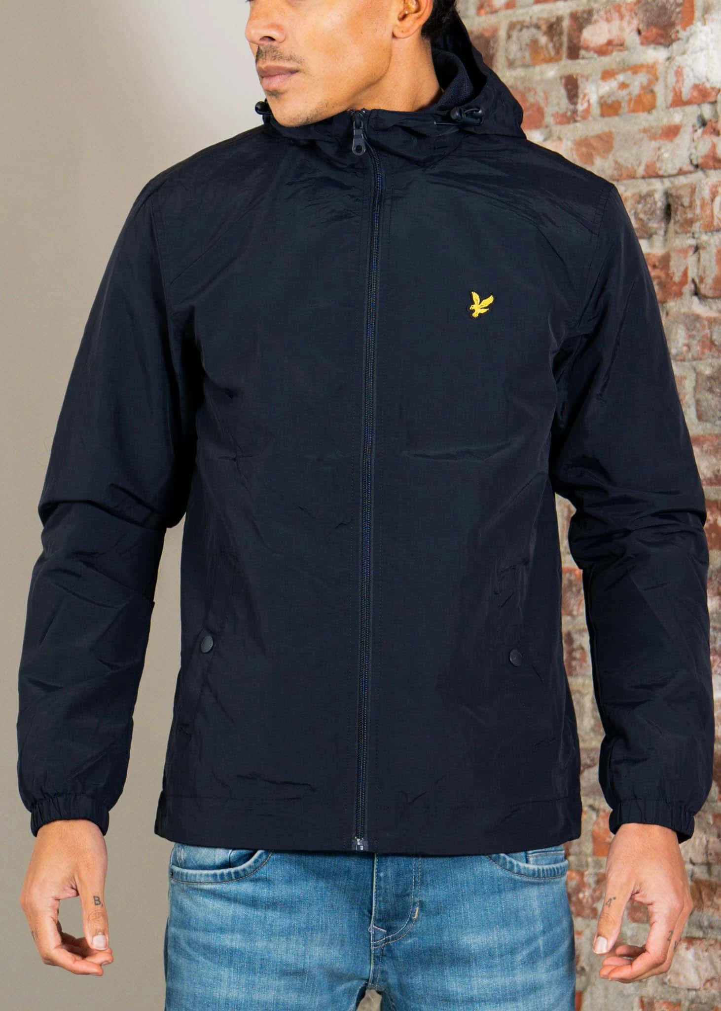 Zip through hooded jacket - dark navy