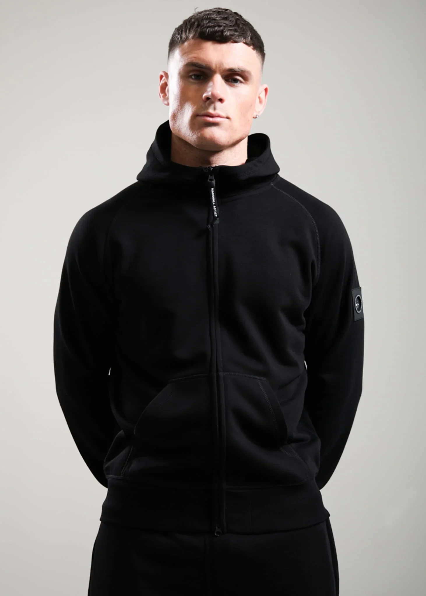 Siren full zip hoody - black