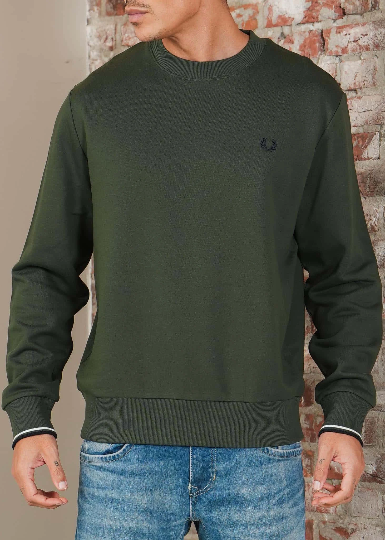 Crew neck sweatshirt - crtgrn snwt nvy