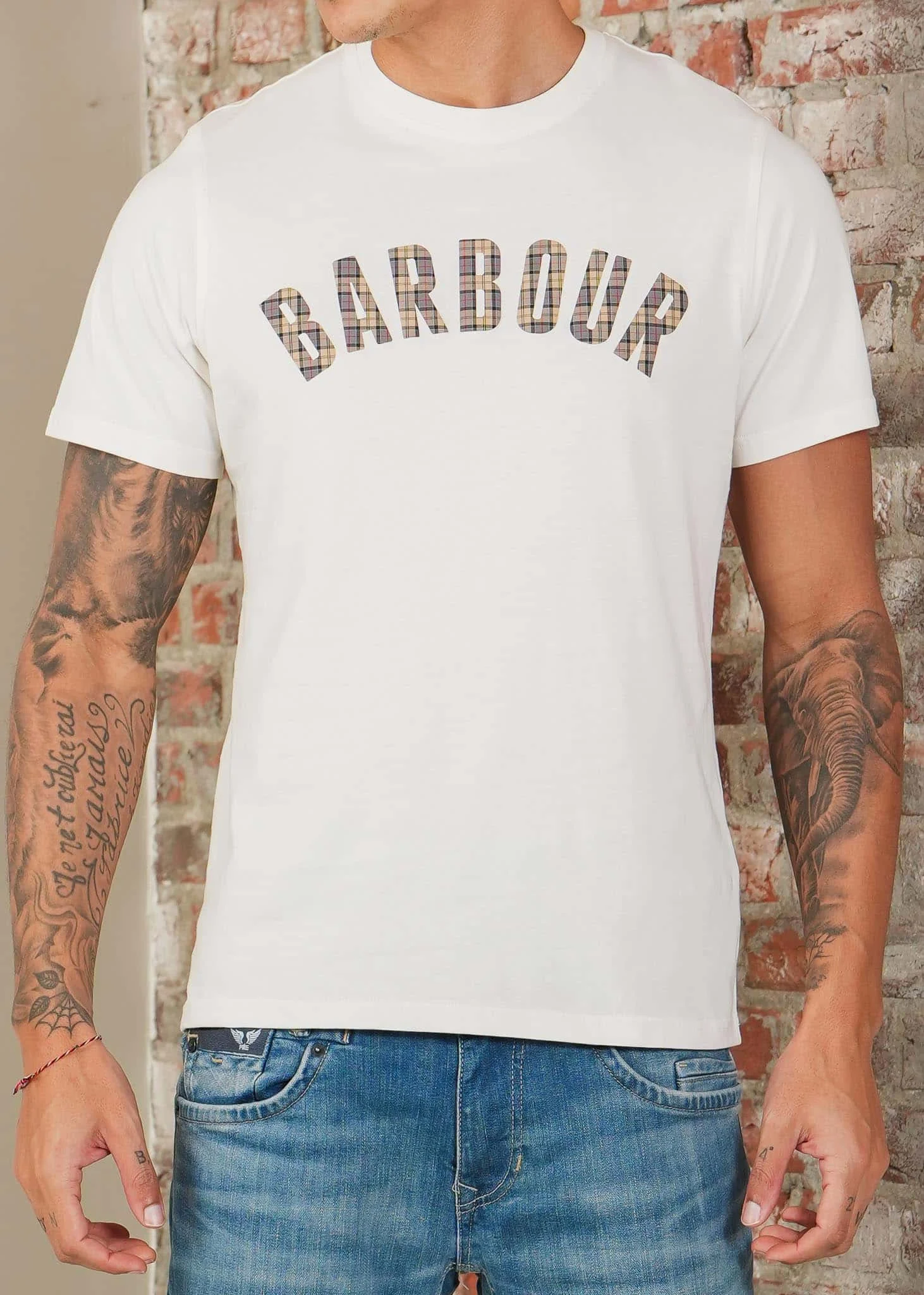 Barbour berwick tartan t-shirt - whisper white
