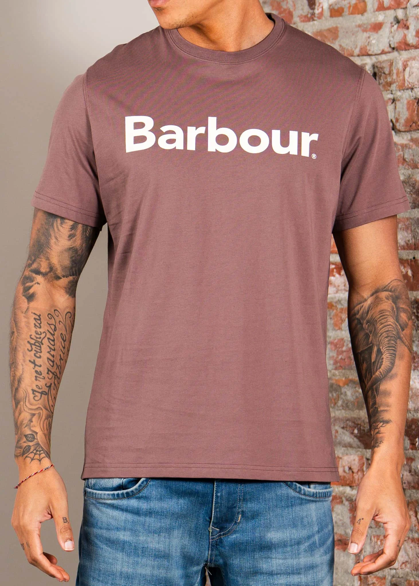 Barbour logo t-shirt - peppercorn