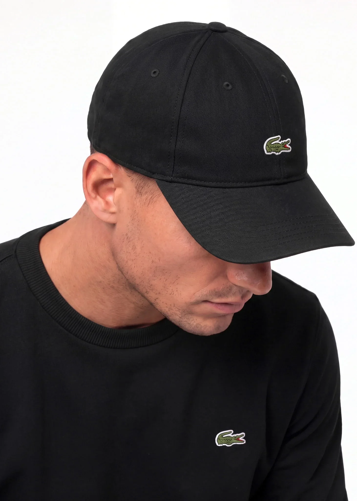 Cotton twill logo cap - black