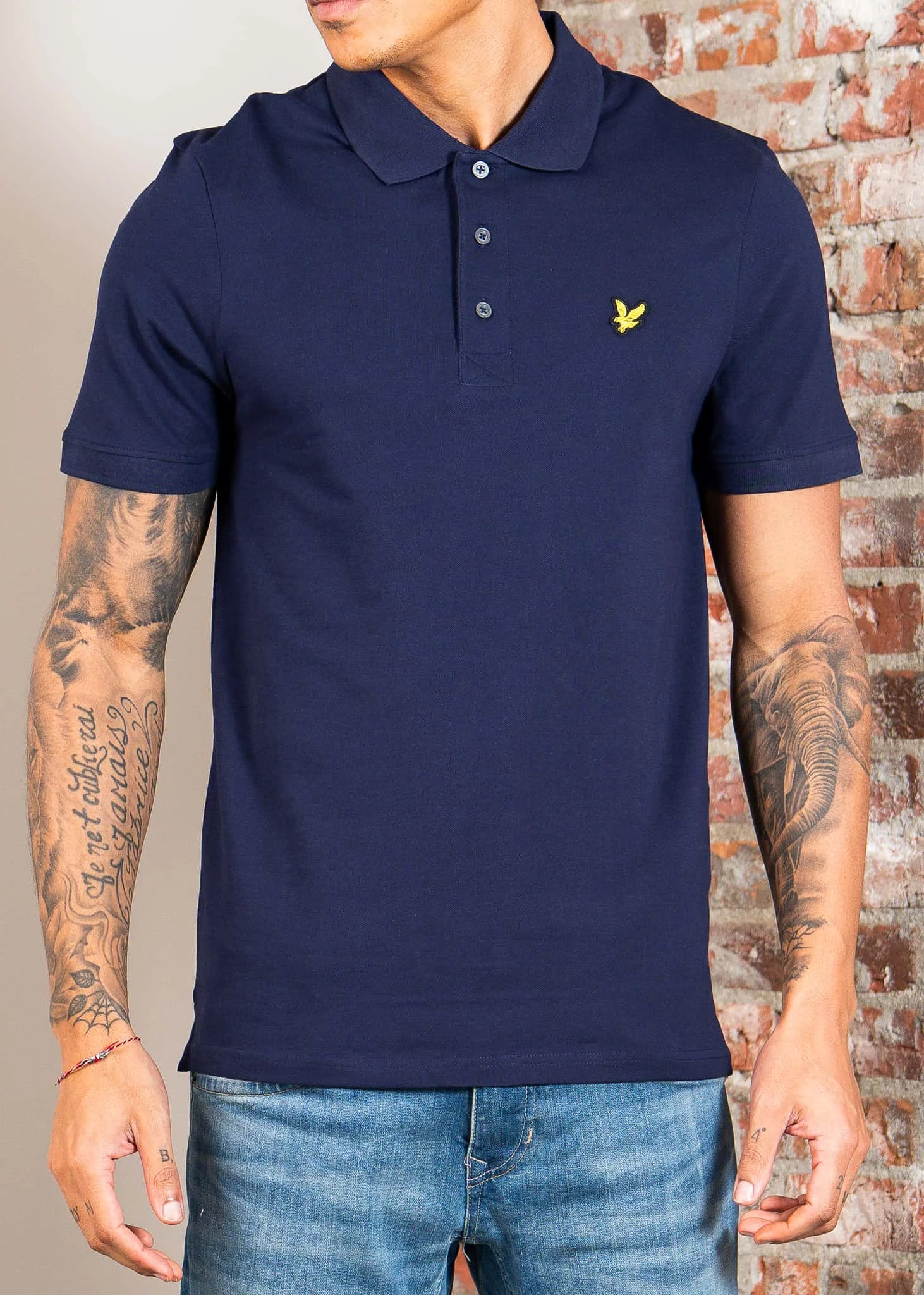 Plain polo shirt - navy