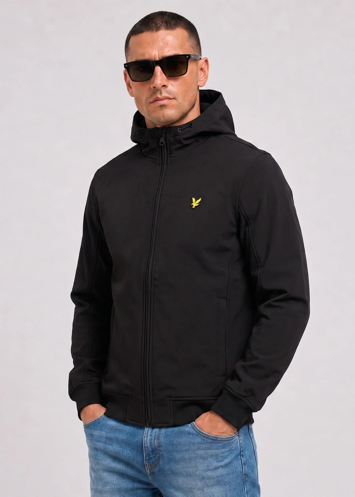 Fleece back softshell jacket - jet black