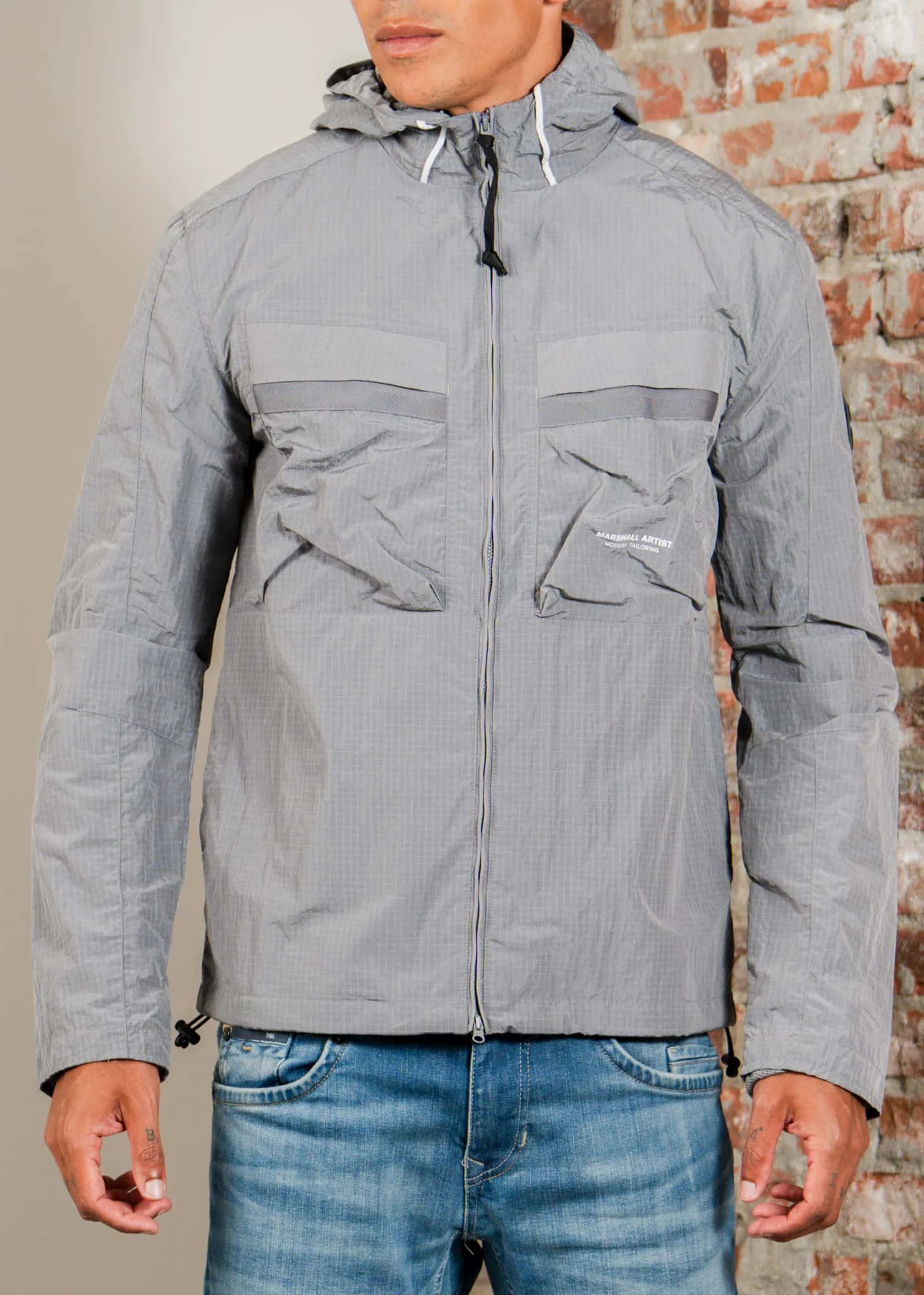 Sicuro hooded overshirt - volcanic grey