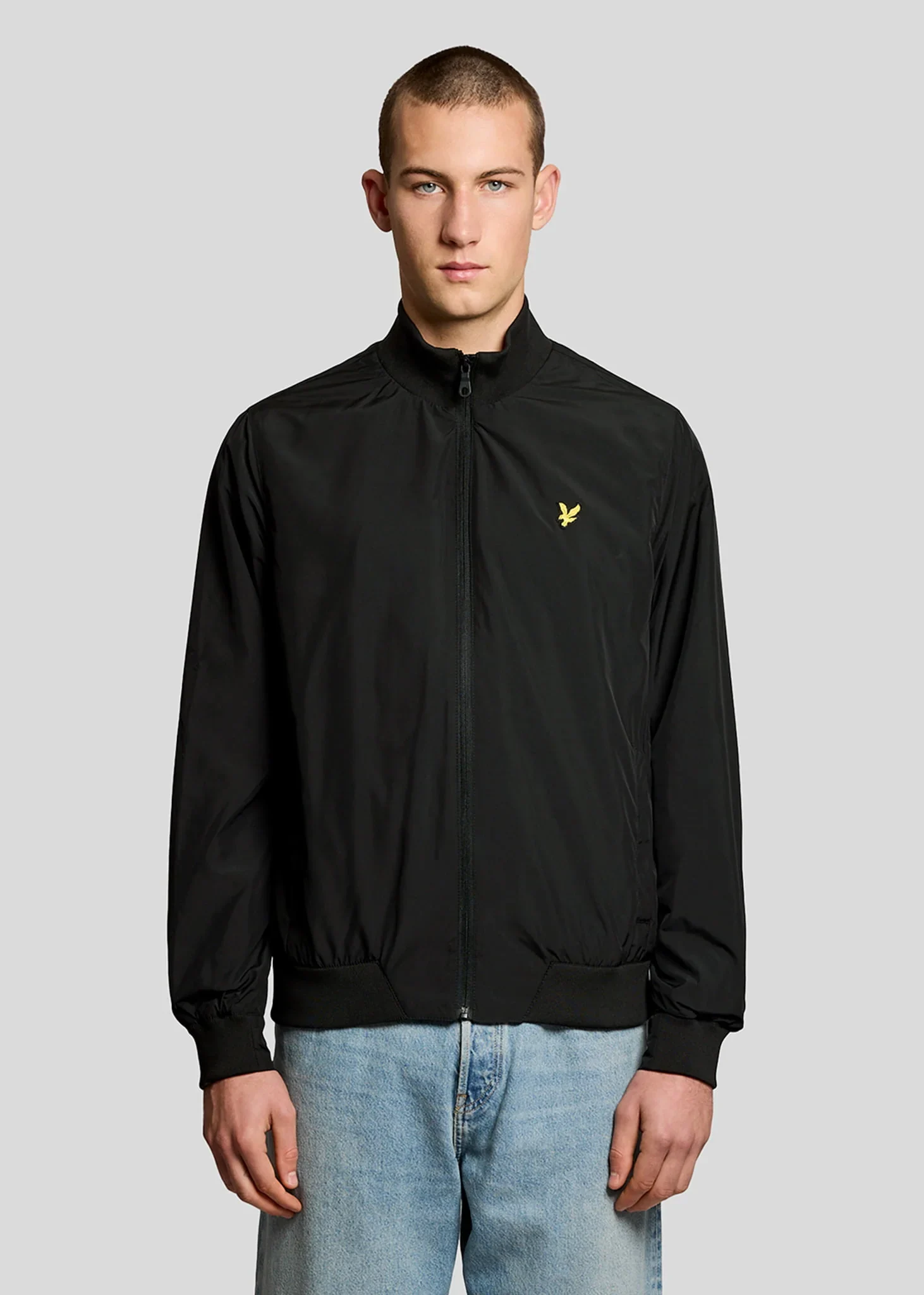 Funnel neck shell jacket - jet black