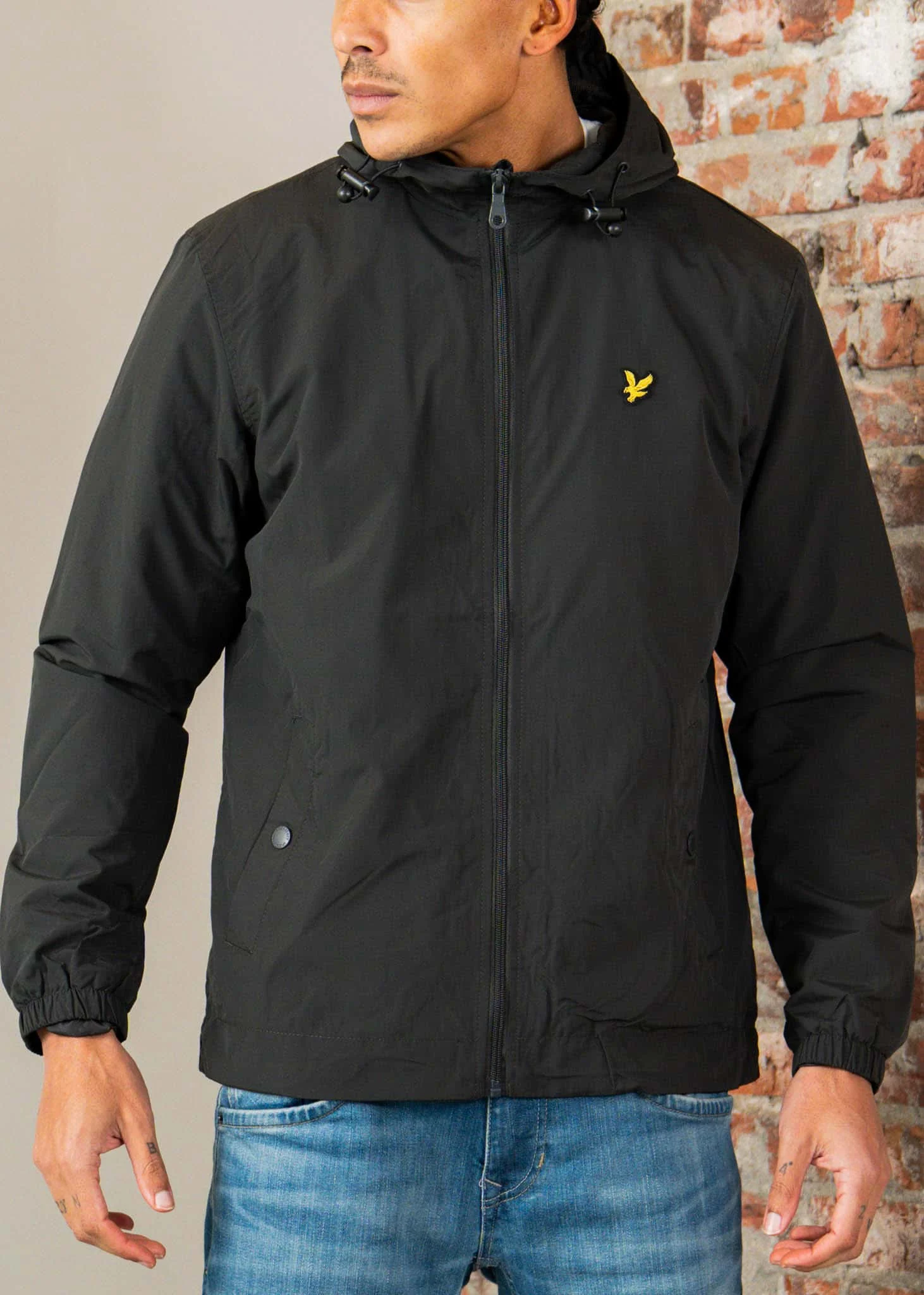 Zip through hooded jacket - gunmetal