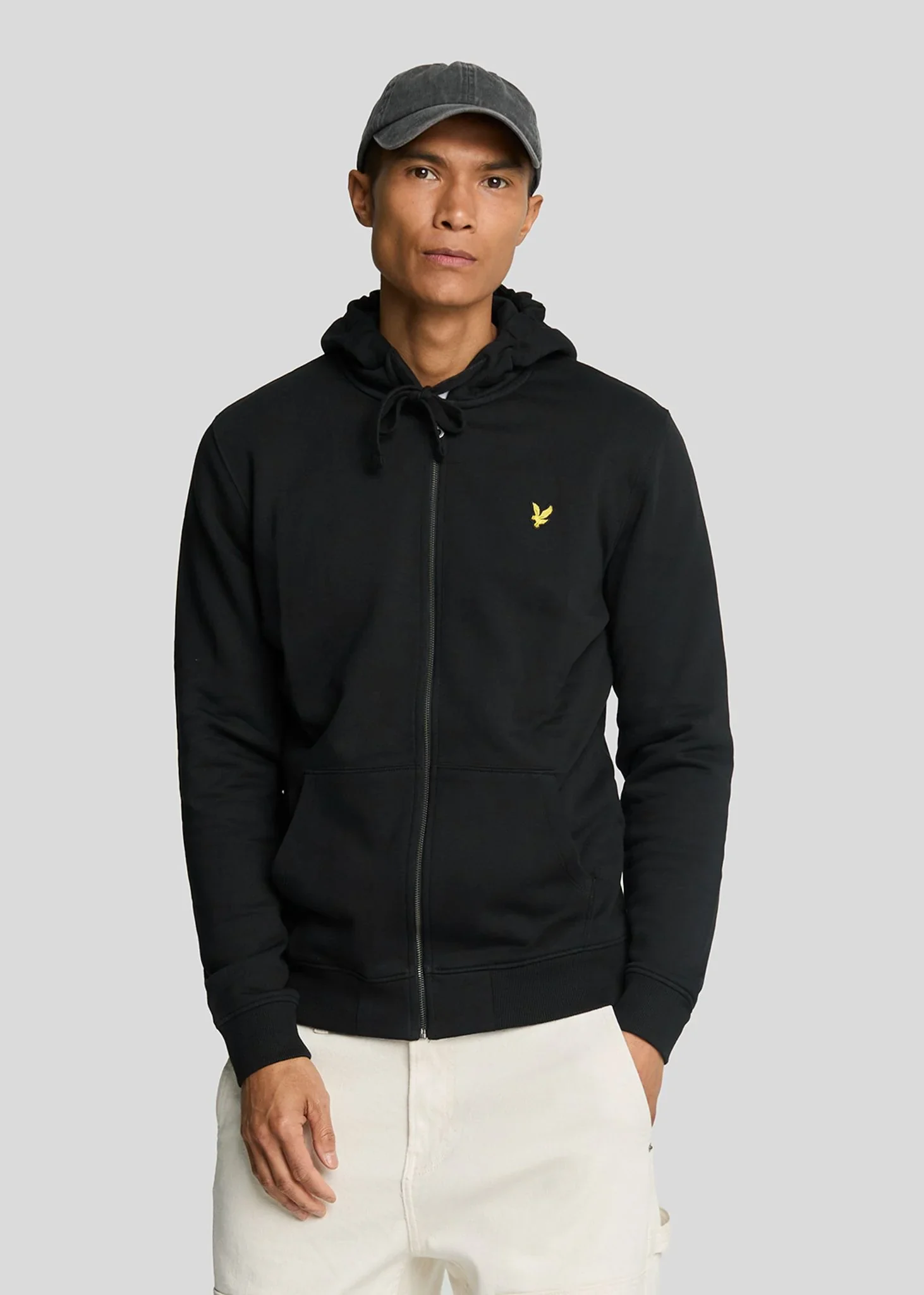 Zip through hoodie - jet black