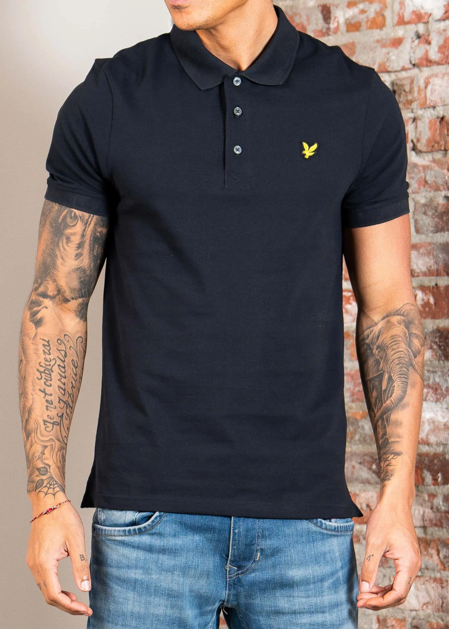 Plain polo shirt - dark navy