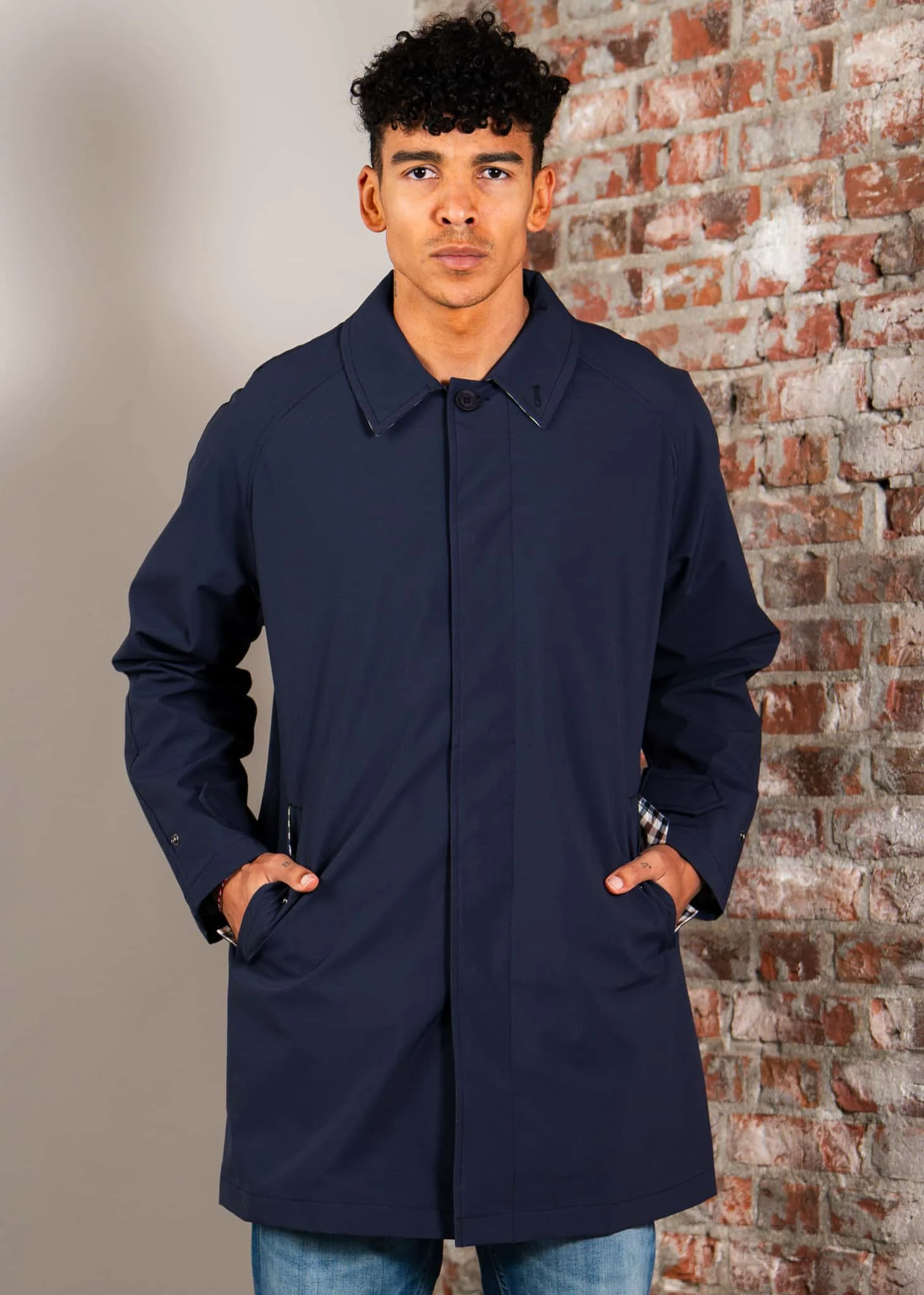 Softshell trench coat - navy