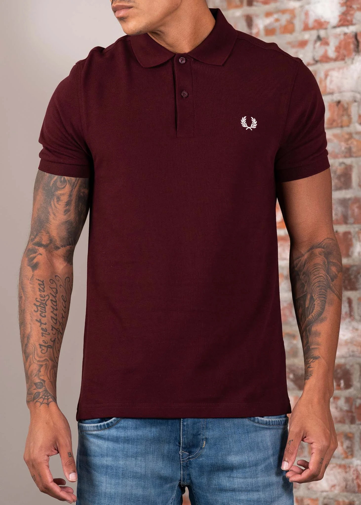 Plain fred perry shirt - oxblood