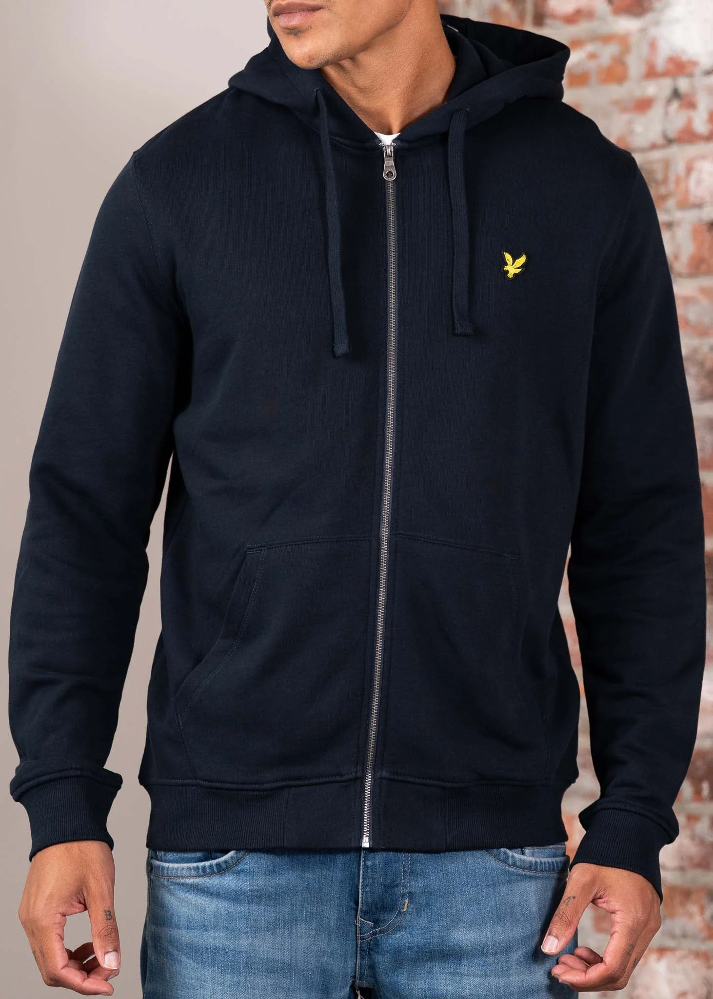 Zip through hoodie - dark navy