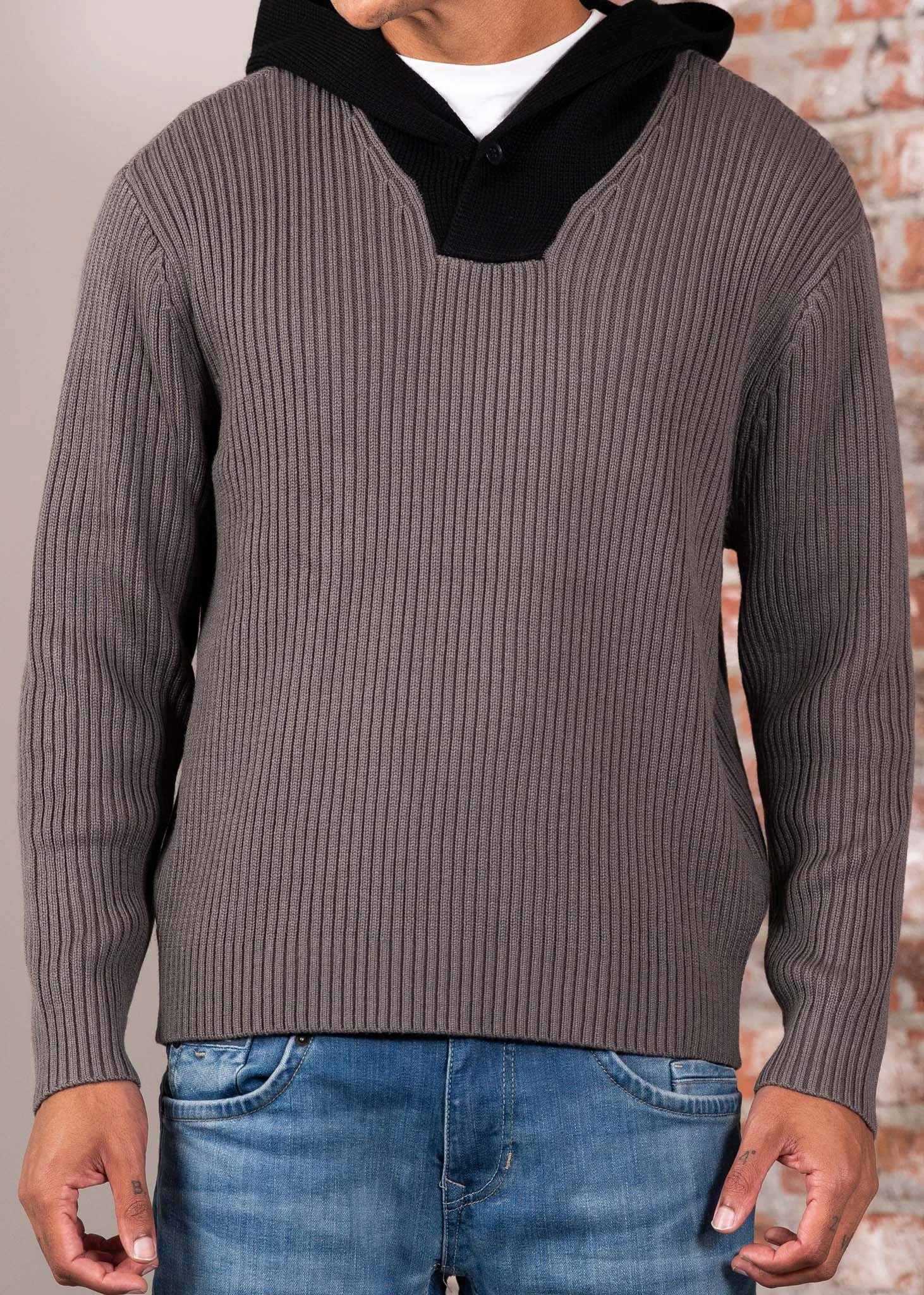 Pullover - dark gull dray black