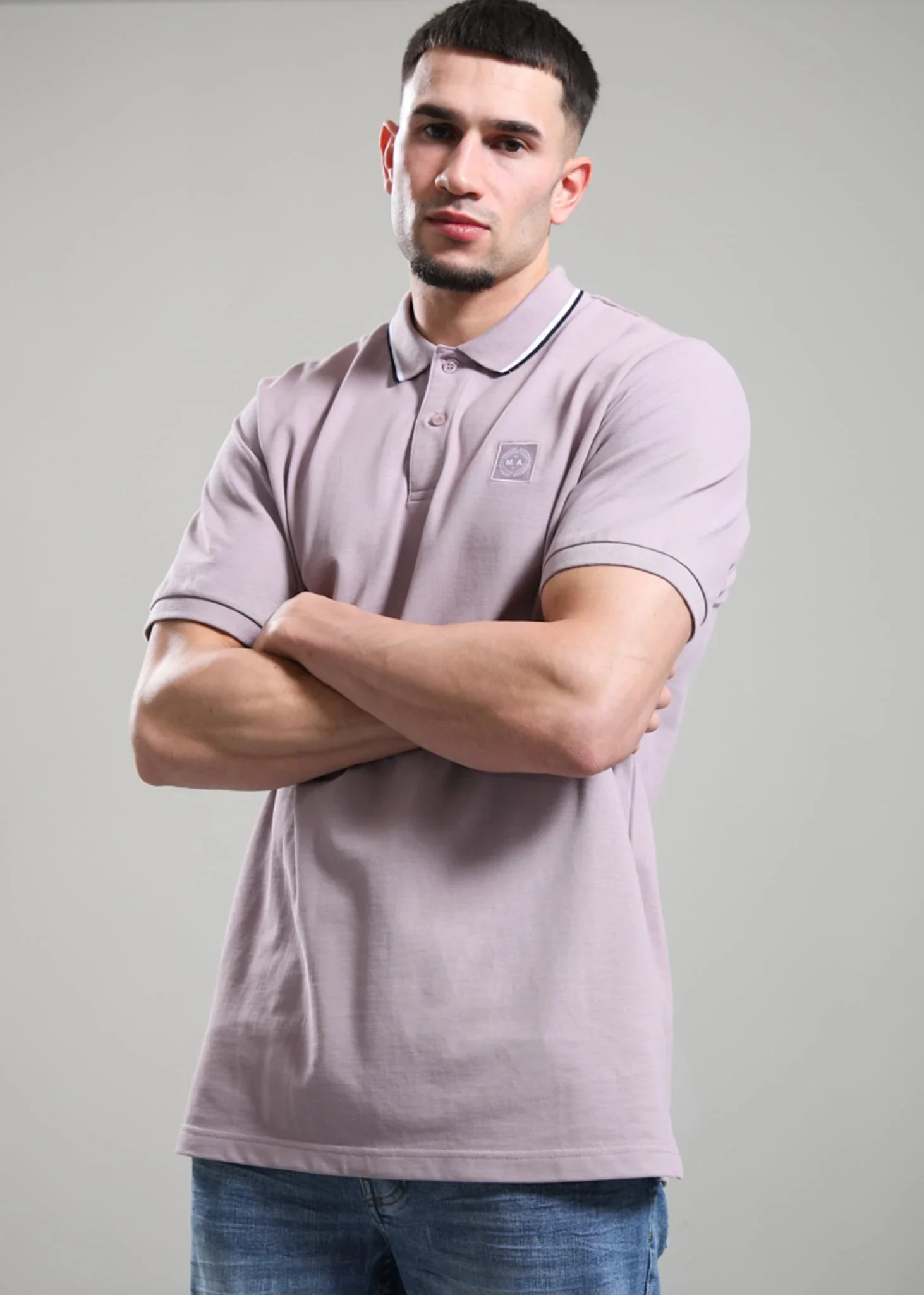 Tipped polo - rose
