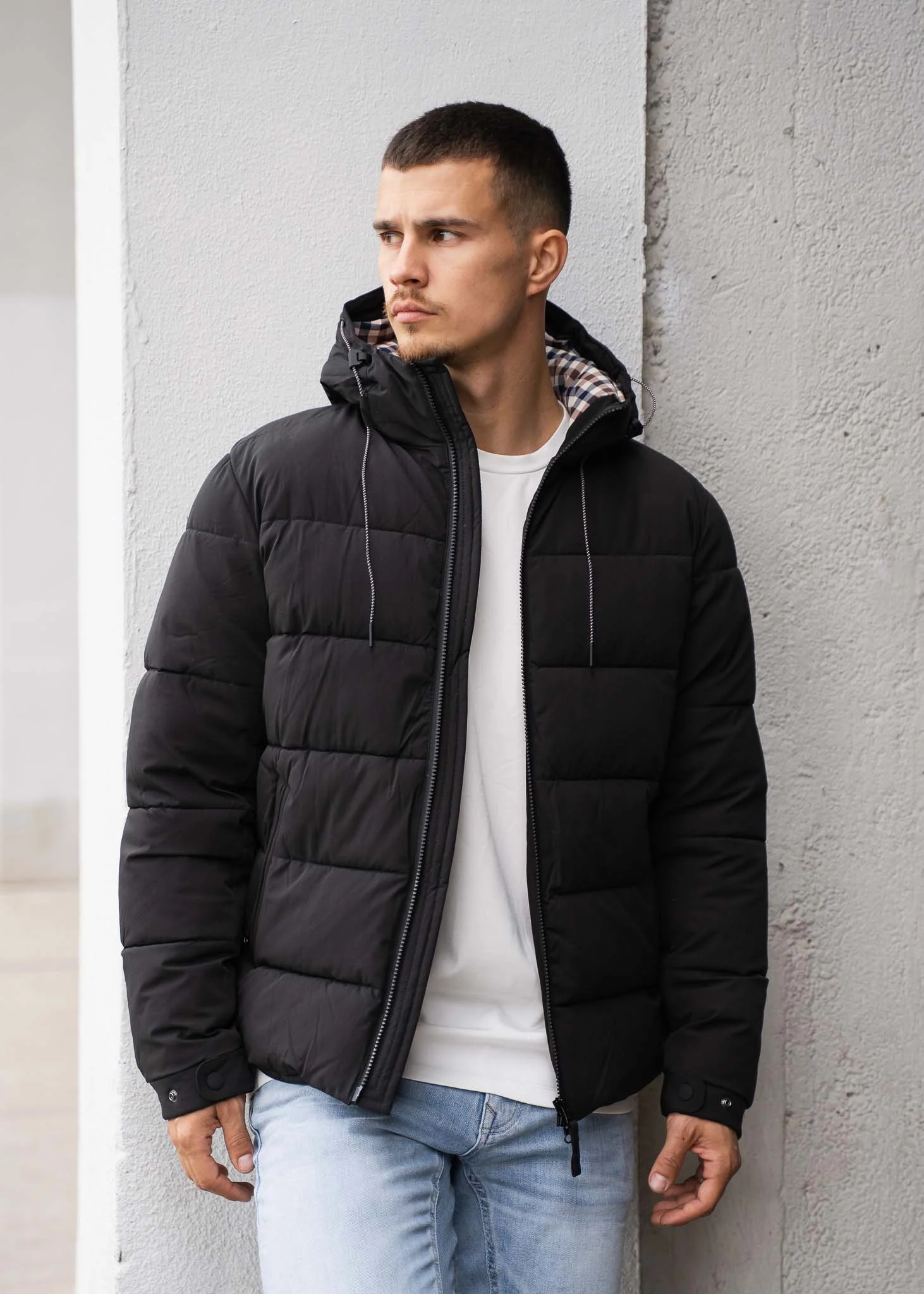 Sp hooded puffer - black